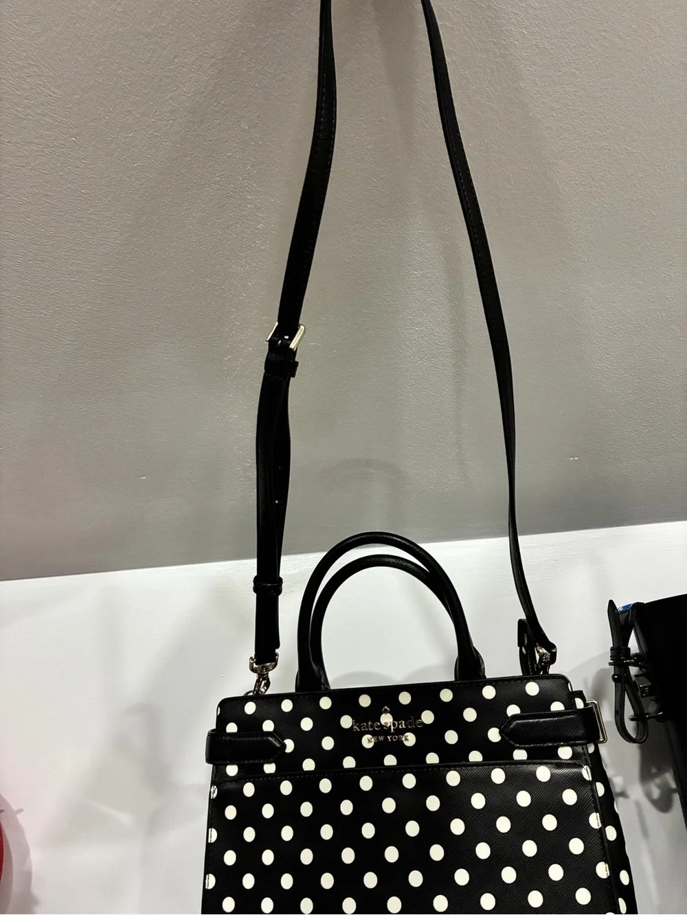 Kate Spade Staci Dot Dot Black and White Polka Dot Medium Satchel